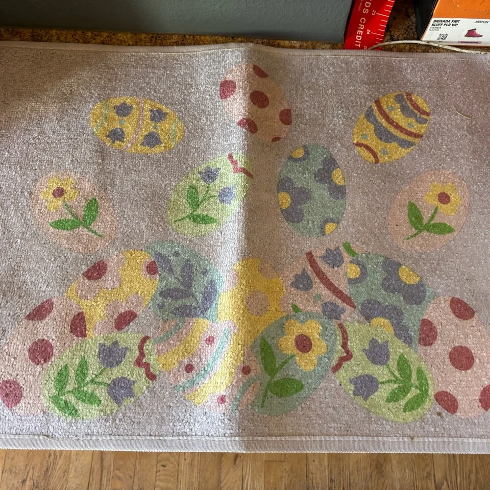 Floral Easter Egg Door Mat